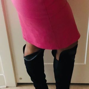 Pink 100% leather skirt, size 8